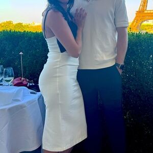 Amanda Uprichard Black and White Midi Dress